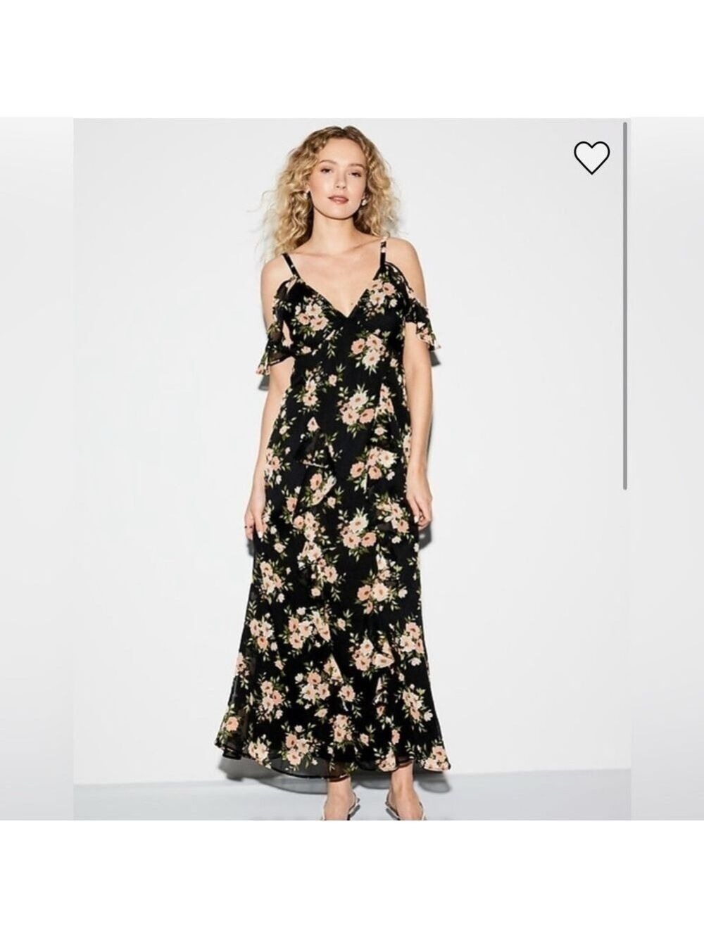 Old Navy The Occasion Off-Shoulder Ruffle Chiffon Romantic Maxi Fairy Dress